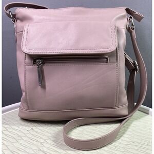 Giani Bernini Womens Antique Rose Leather Crossbody Purse Bag 9.5x10x2 EUC